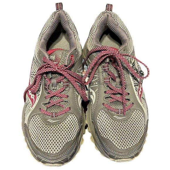 Saucony Excursion TR9 Gray Red Trail Running Outdoor Sneaker Shoes Womens 7.5 - Picture 6 of 16